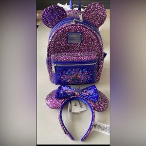 ** PRICE DROP NWT Disney Parks Sequin Loungefly Mini Backpack and Ears Set